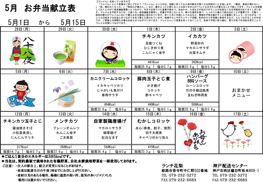 2025年5月前半　献立